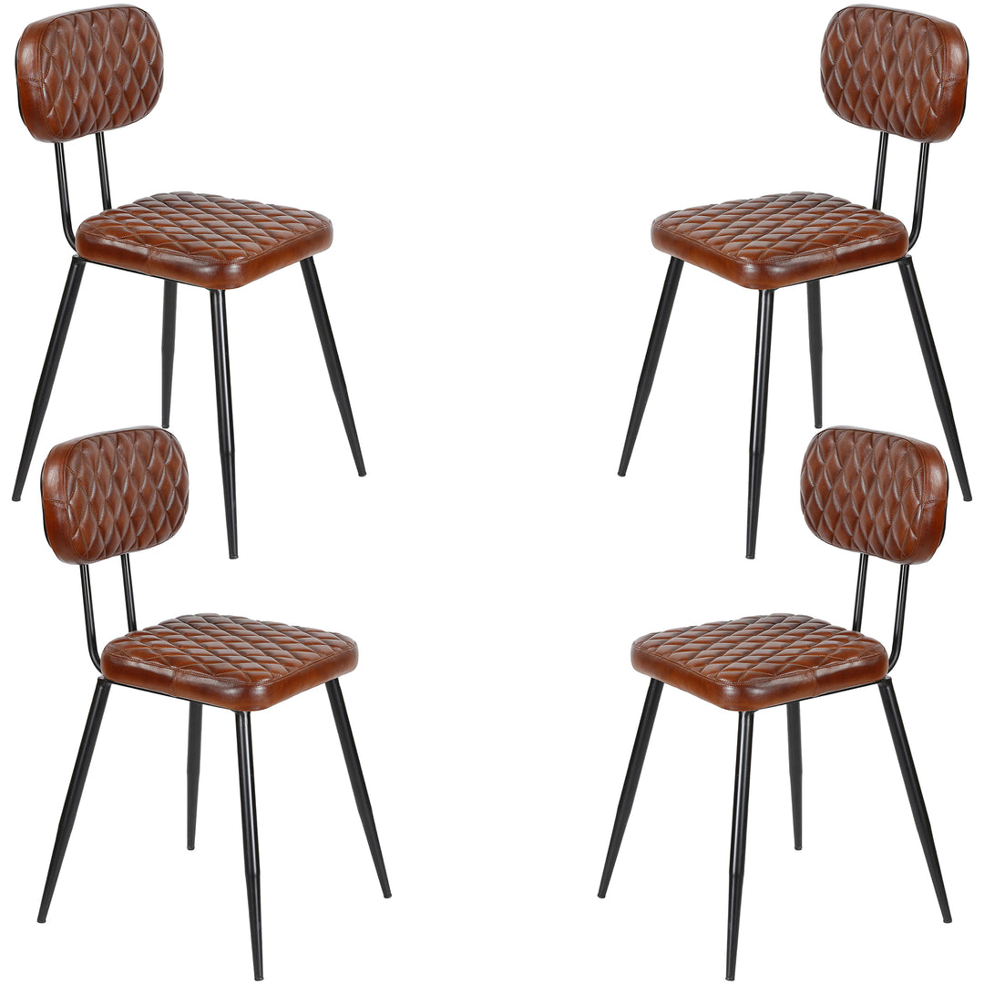 Sillas de comedor de cuero marrón