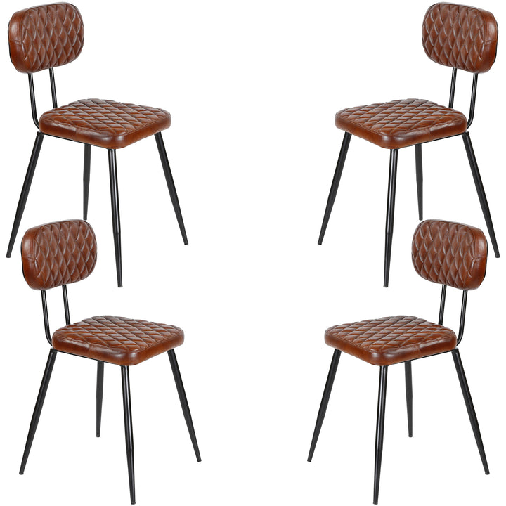 Sillas de comedor de cuero marrón