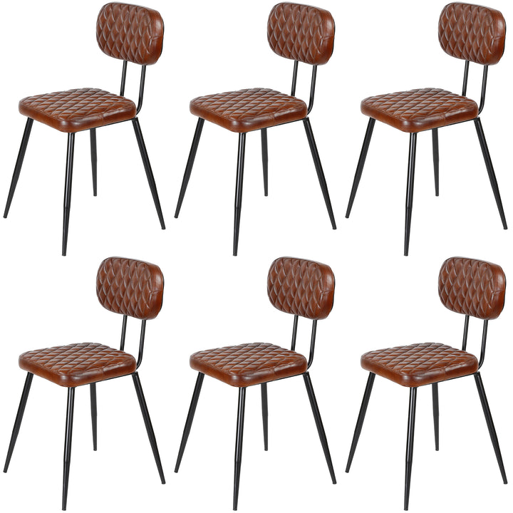 Sillas de comedor de cuero marrón