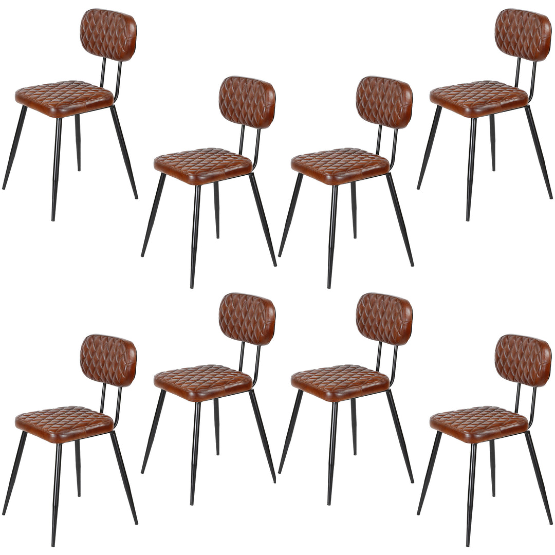 Sillas de comedor de cuero marrón