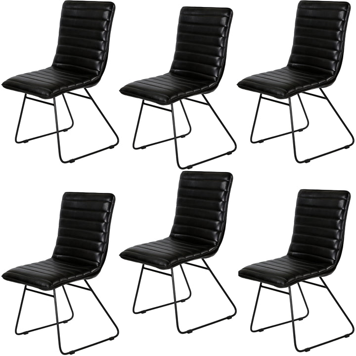 Silla de comedor de cuero negro