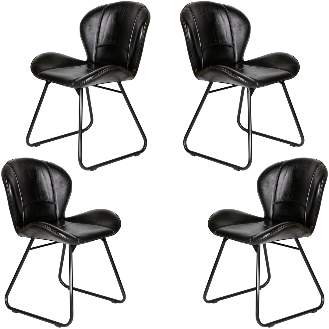 Silla de cuero negro
