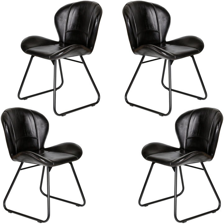 Silla de cuero negro