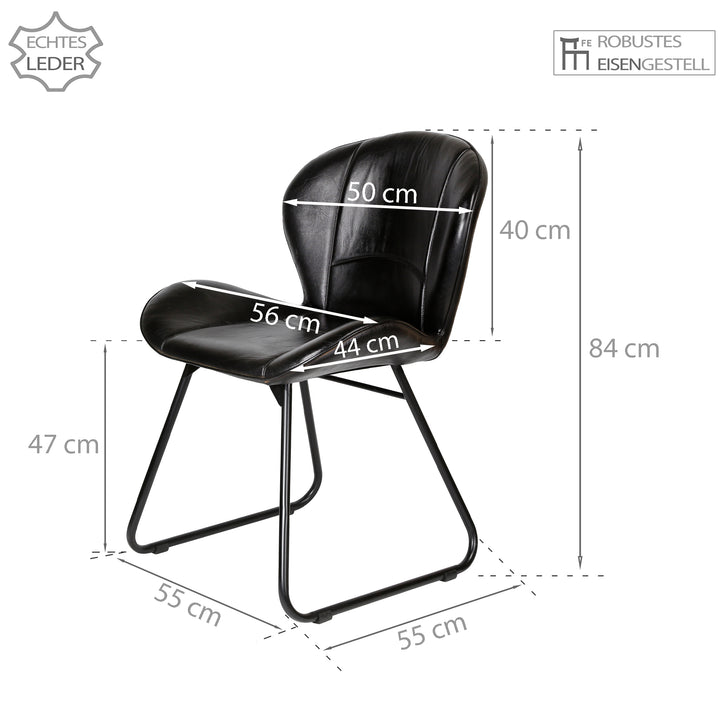 Silla de cuero negro