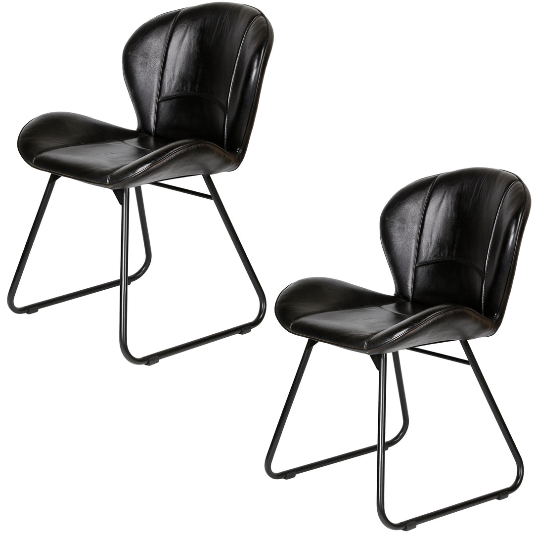 Silla de cuero negro