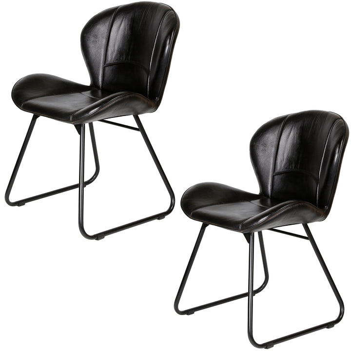 Silla de cuero negro