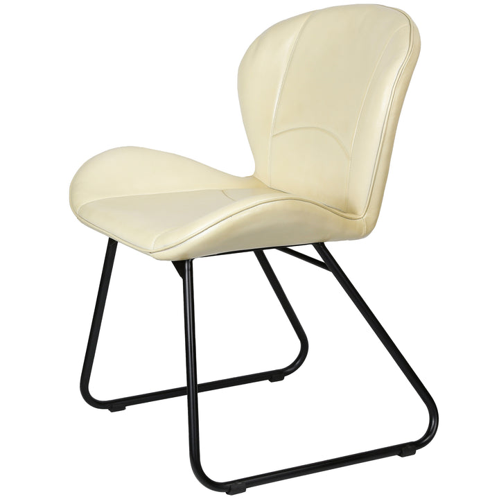 Silla de cuero beige