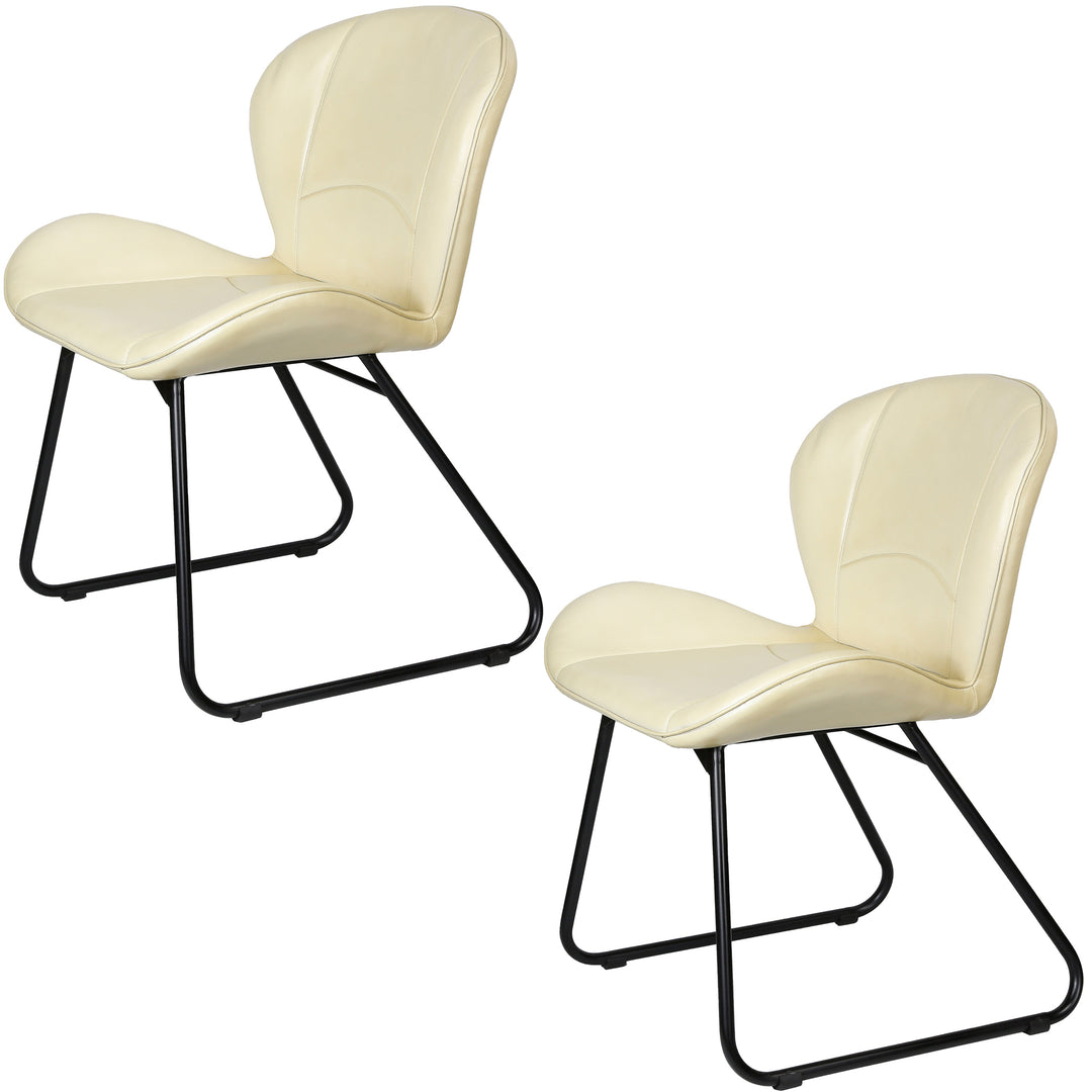 Silla de cuero beige