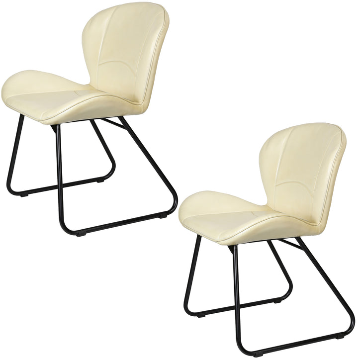 Silla de cuero beige