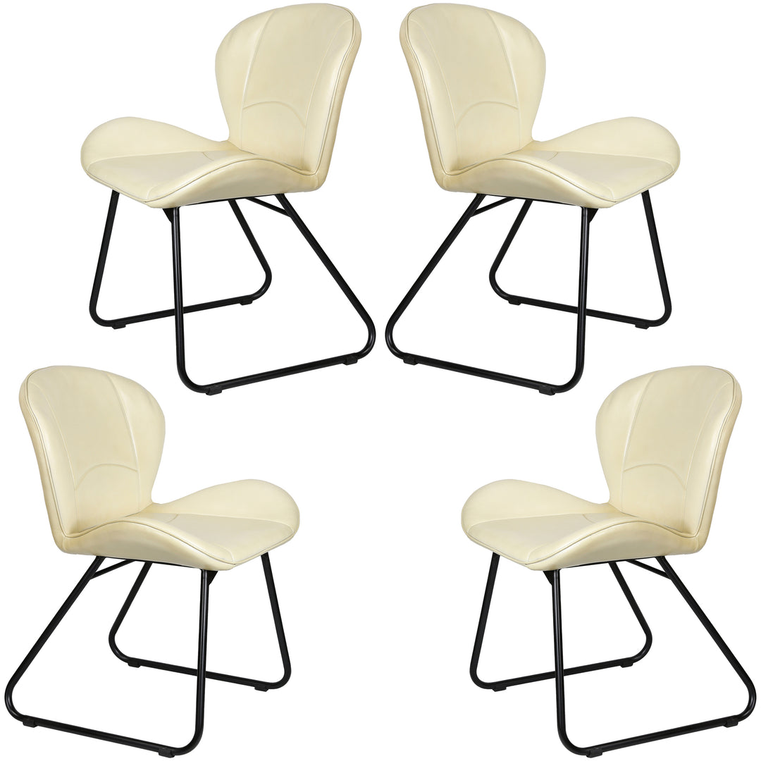 Silla de cuero beige