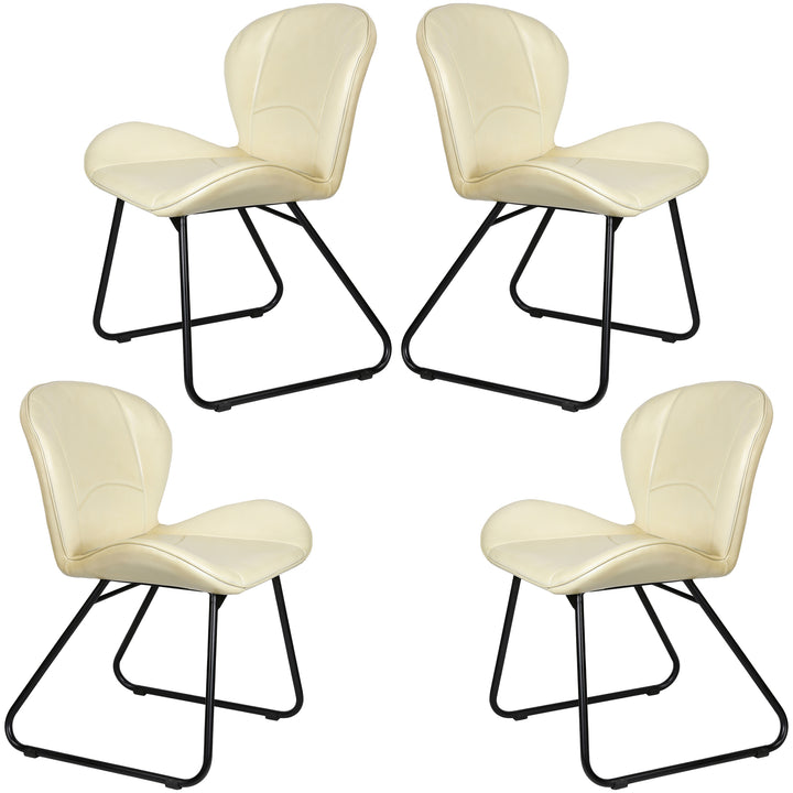 Silla de cuero beige