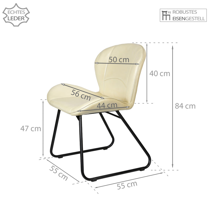 Silla de cuero beige