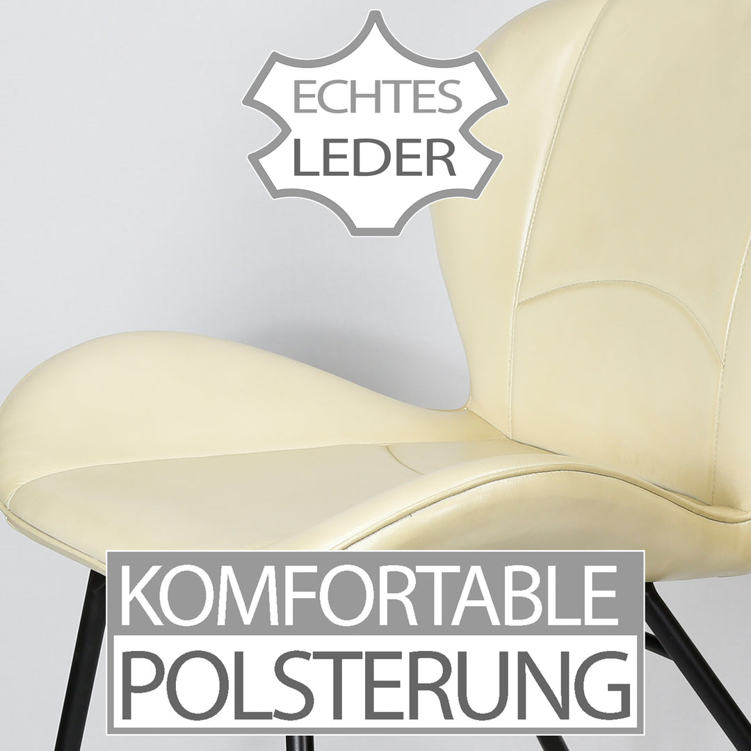 Silla de cuero beige