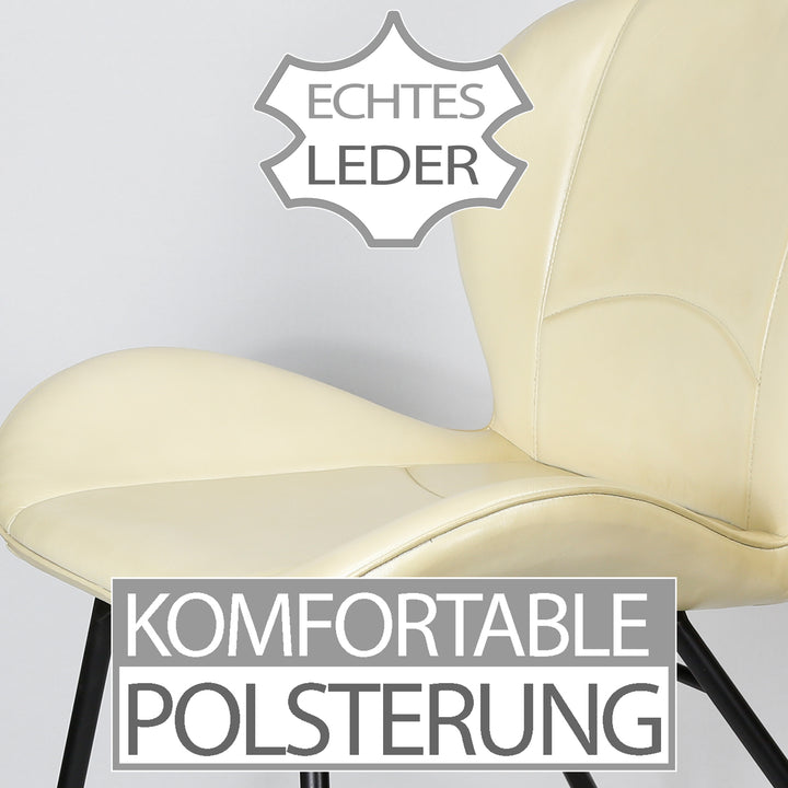 Silla de cuero beige
