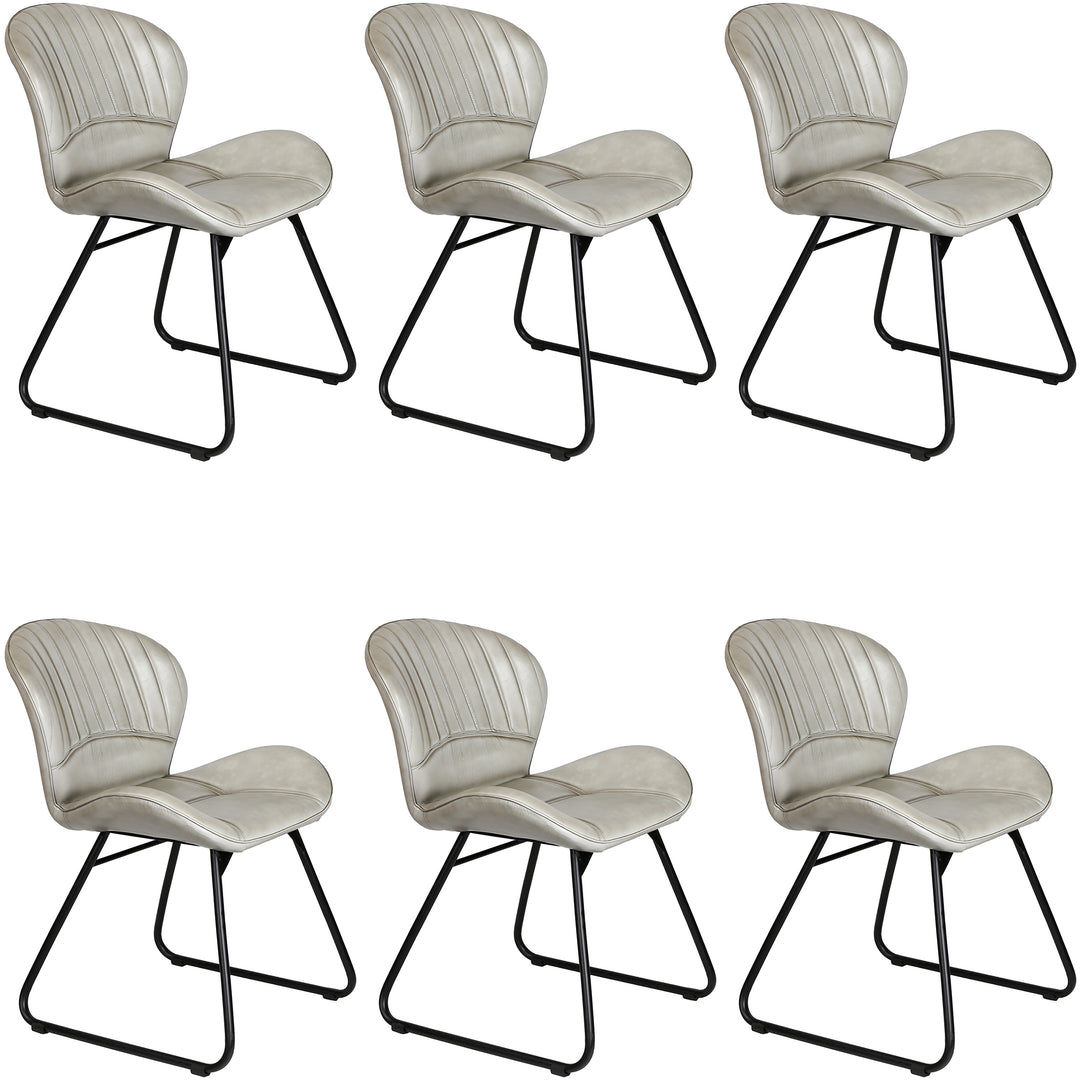 Silla de cuero gris claro
