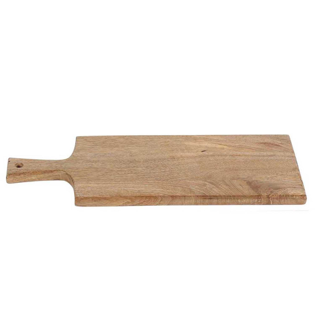 Tabla de servir de madera de 65 cm de largo con asa