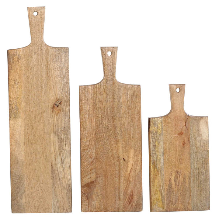 Tabla de servir de madera con asa, juego de 3 unidades