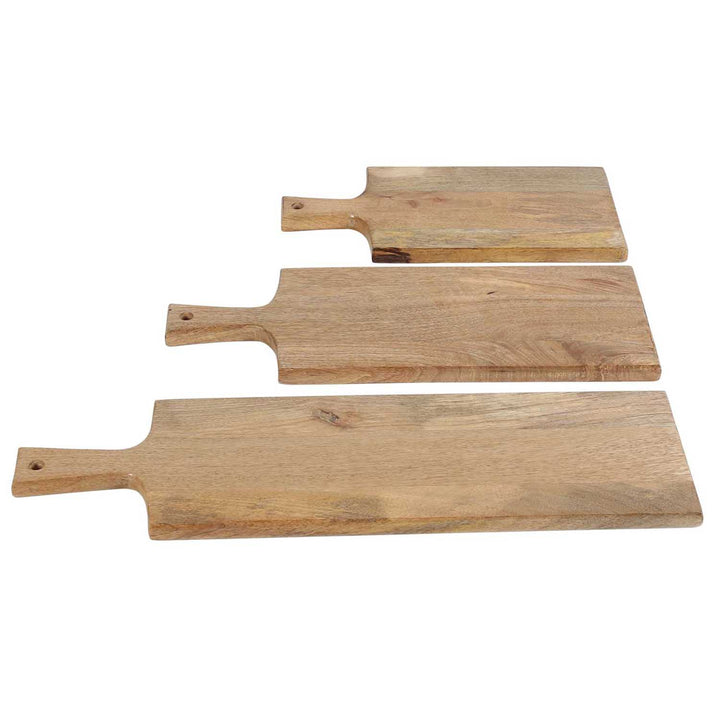 Tabla de servir de madera con asa, juego de 3 unidades