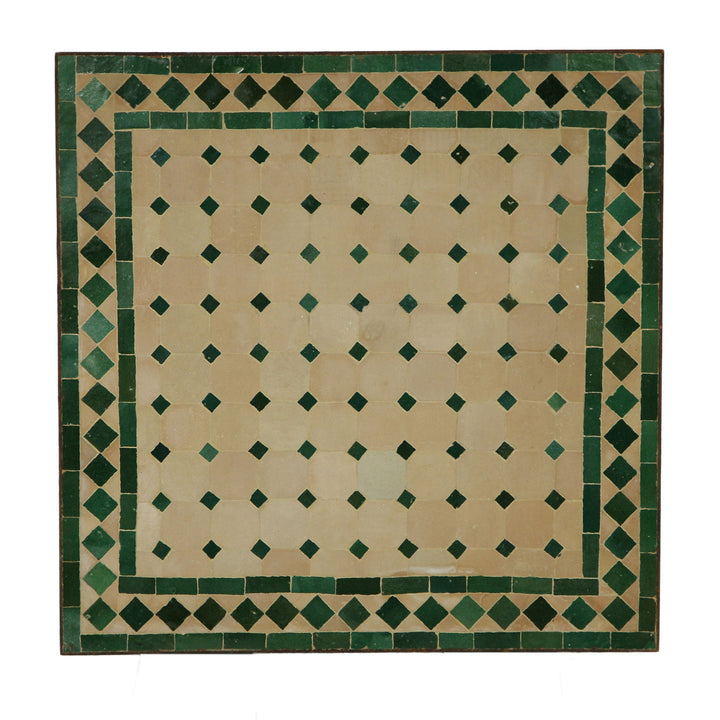 Mesa mosaico para sofá 60x60 verde rombo