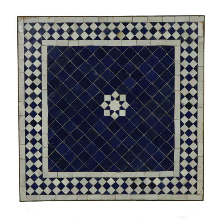 Mesa mosaico 60x60 estrella azul blanco