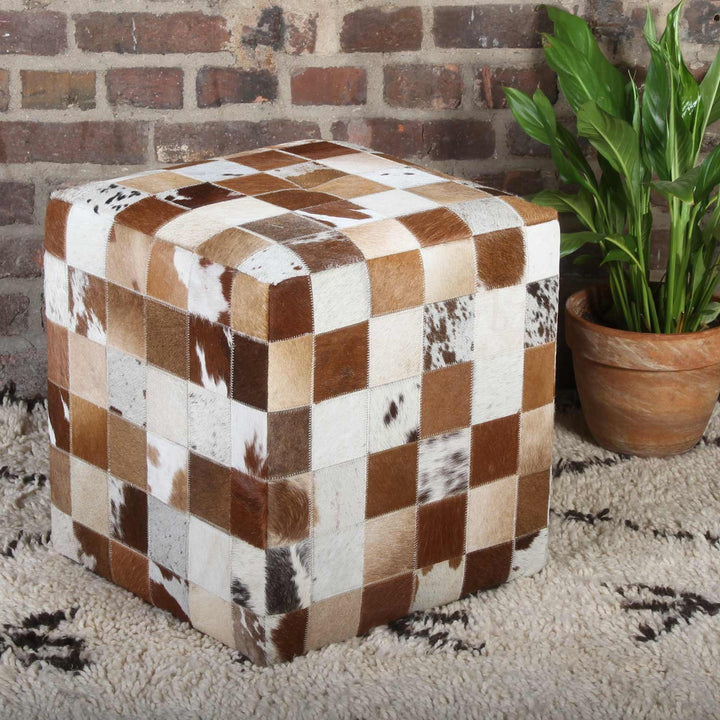 Taburete Patchwork Fur Jaspal