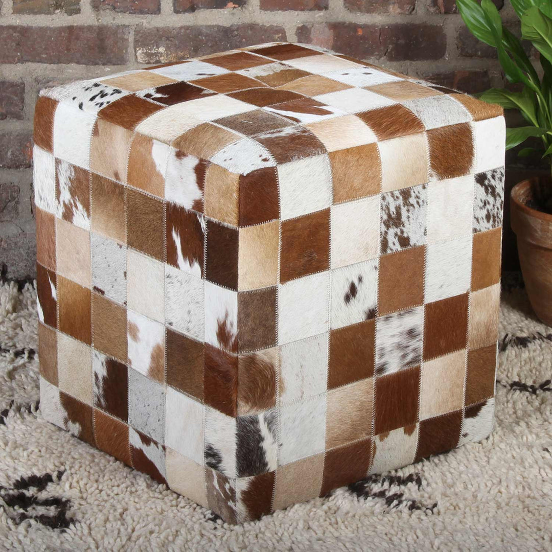 Taburete Patchwork Fur Jaspal