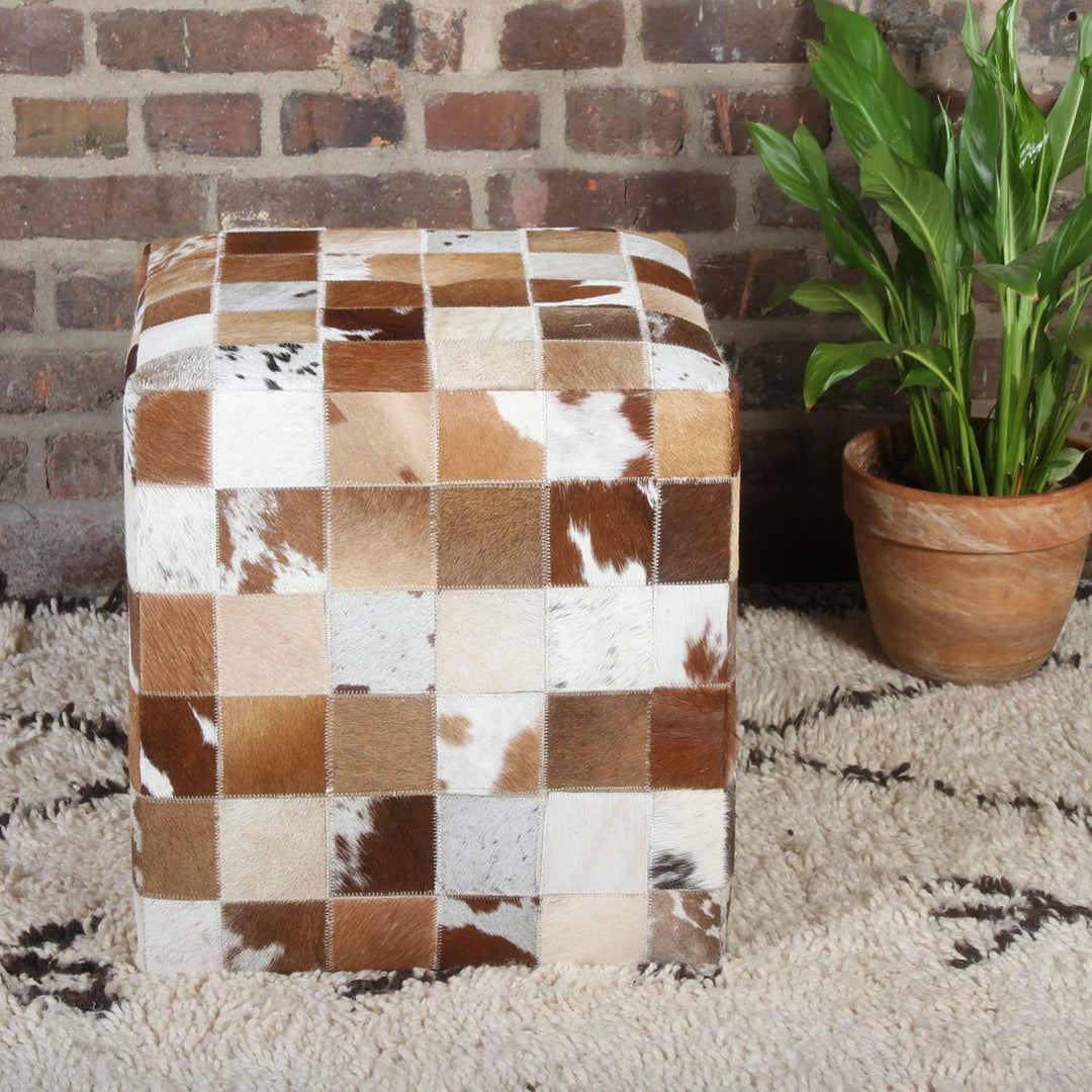Taburete Patchwork Fur Jaspal