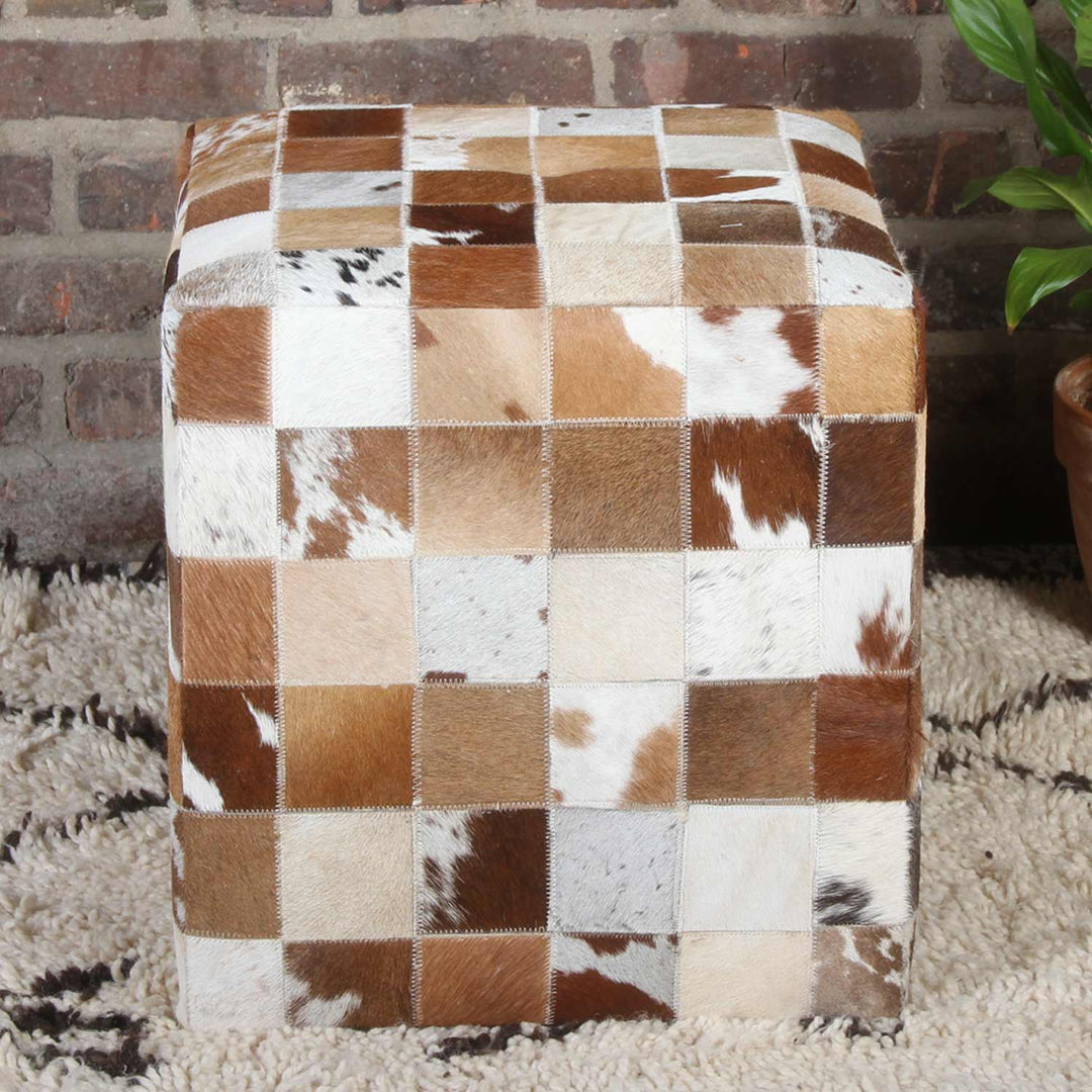 Taburete Patchwork Fur Jaspal