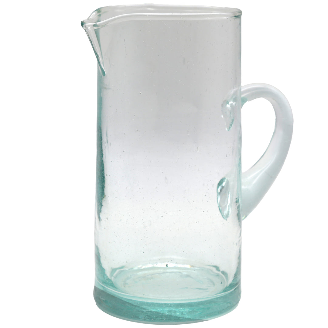 Karaffe aus transparentem Glas mit Henkel – mundgeblasen und individuell