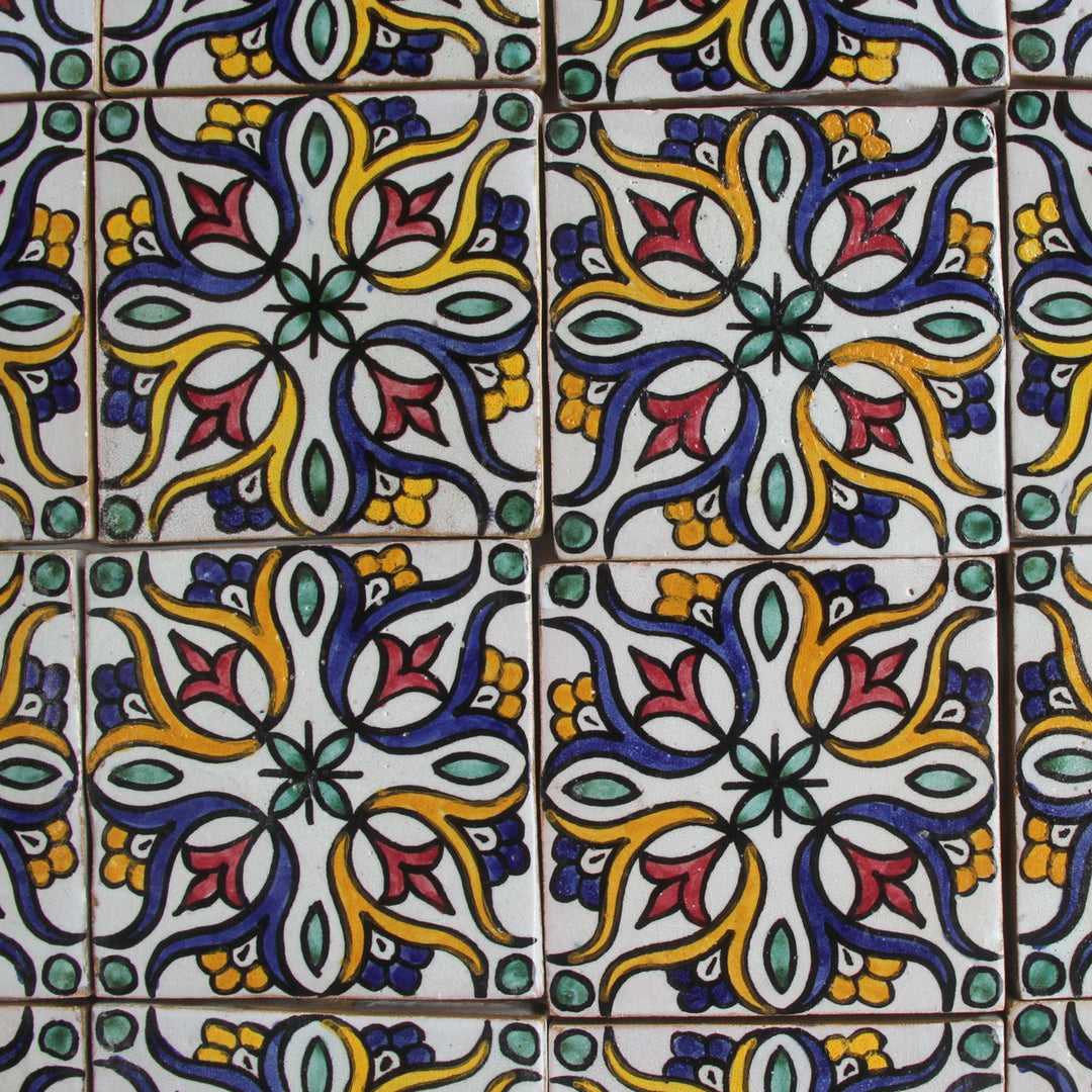 Azulejo pintado a mano 10x10 cm – Boho