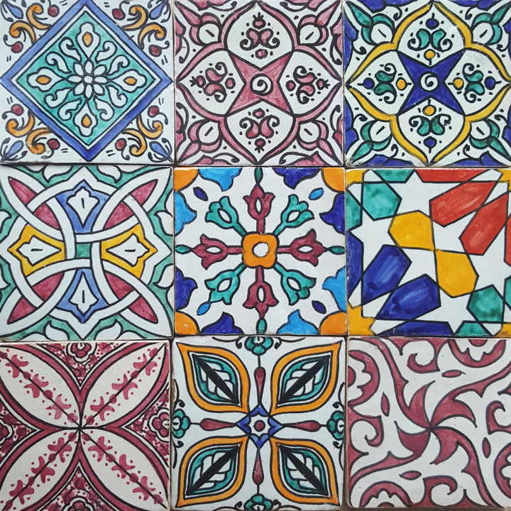 Azulejos pintados a mano, mezcla de colores