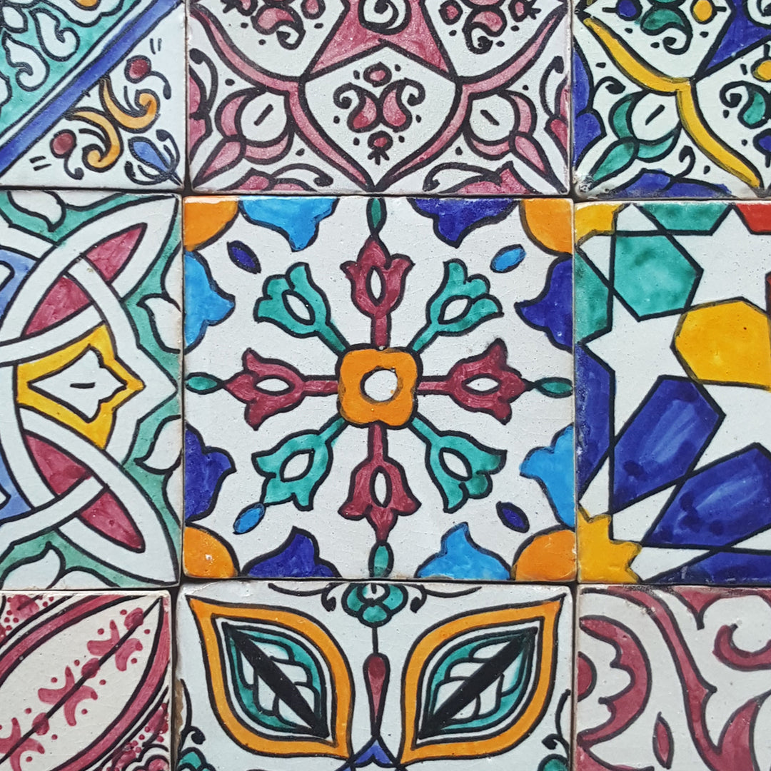 Azulejos pintados a mano, mezcla de colores