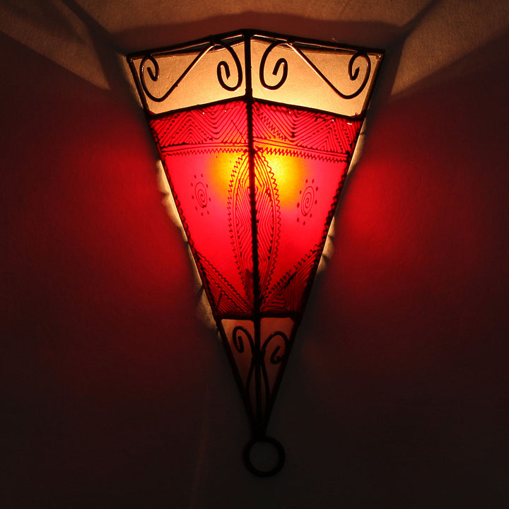 Lámpara de pared de cuero Emrah Rojo