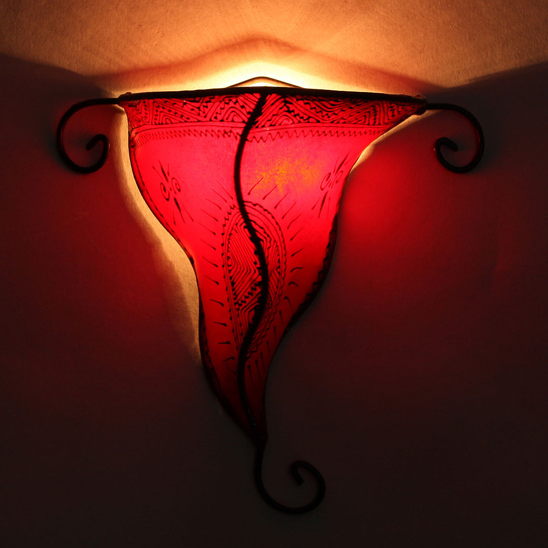 Lámpara de pared de henna Nouna roja