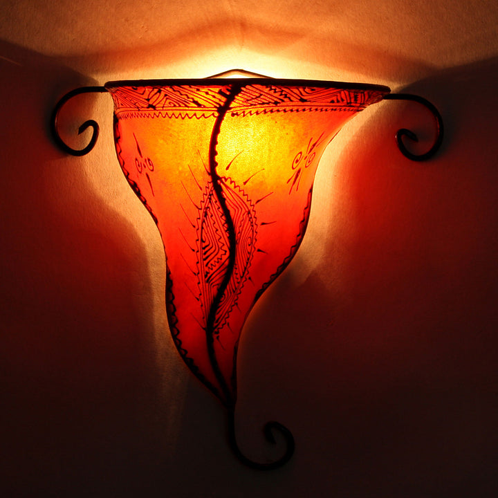 Lámpara de pared de henna Nouna naranja