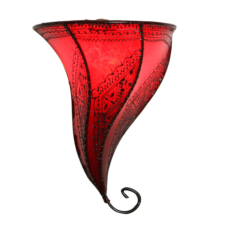 Lámpara de pared de cuero Mouza Rojo