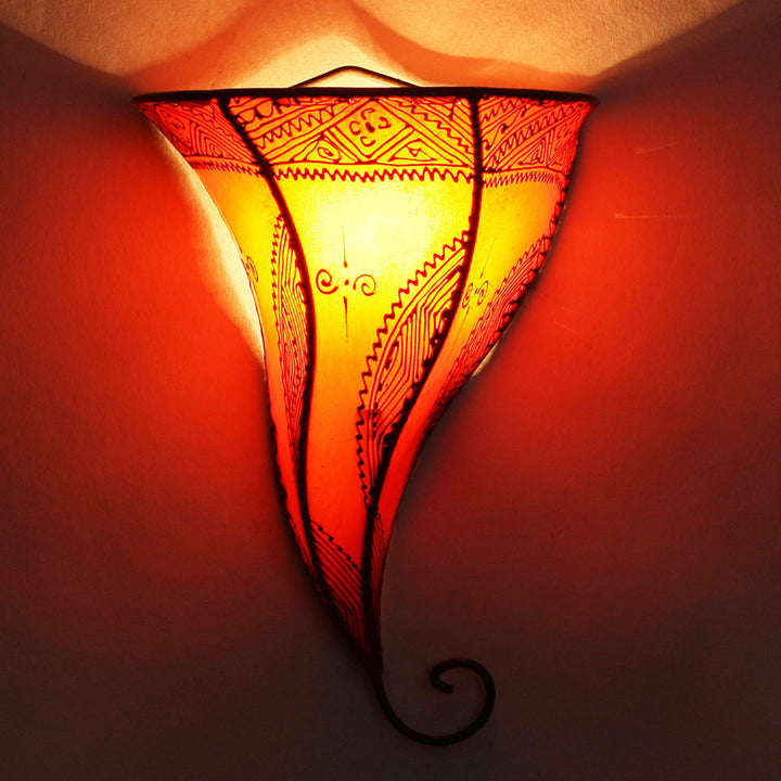 Lámpara de pared de cuero Mouza naranja