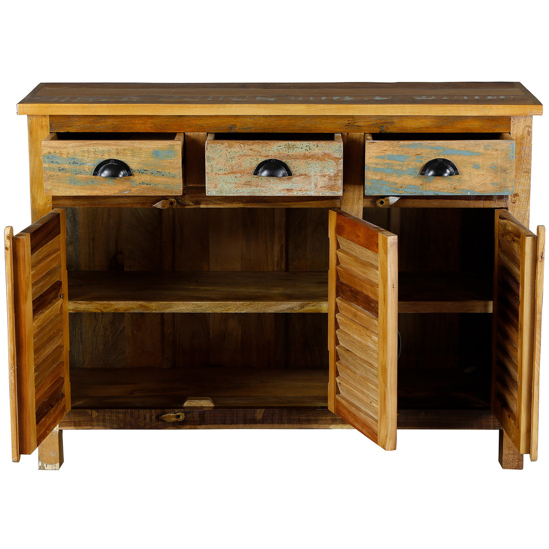 Alacena para salón de madera antigua con cajones de madera maciza de estilo vintage