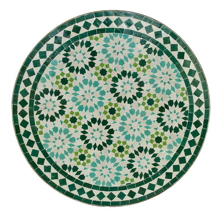 Mesa de bistró mosaico redonda de 70 cm, turquesa Ankabut