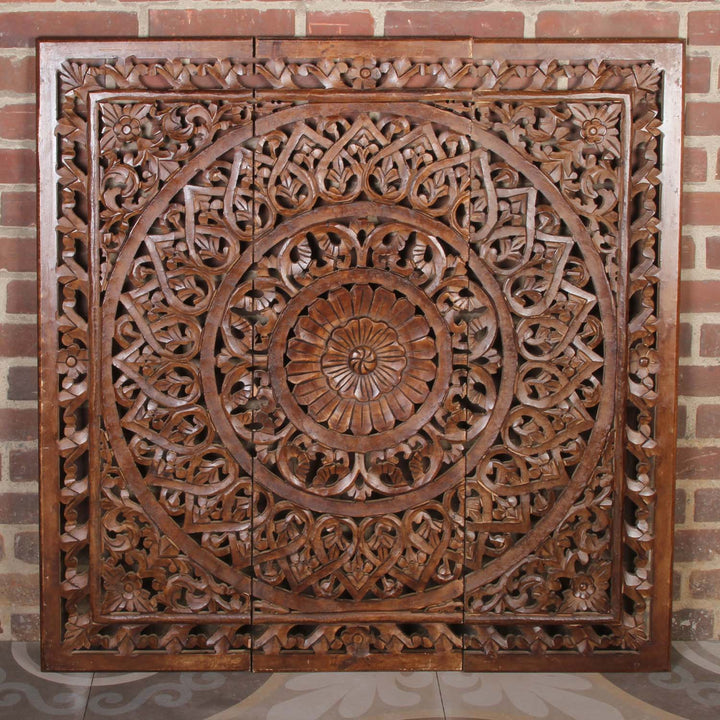 Mandala indio de madera Hossam