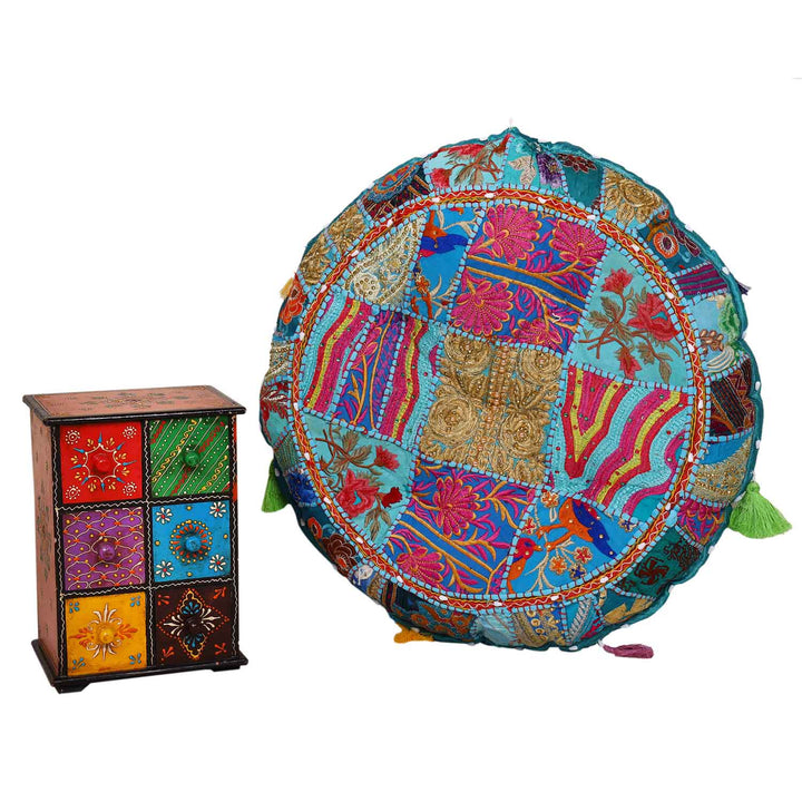 Cojín de yoga patchwork Lali mediano