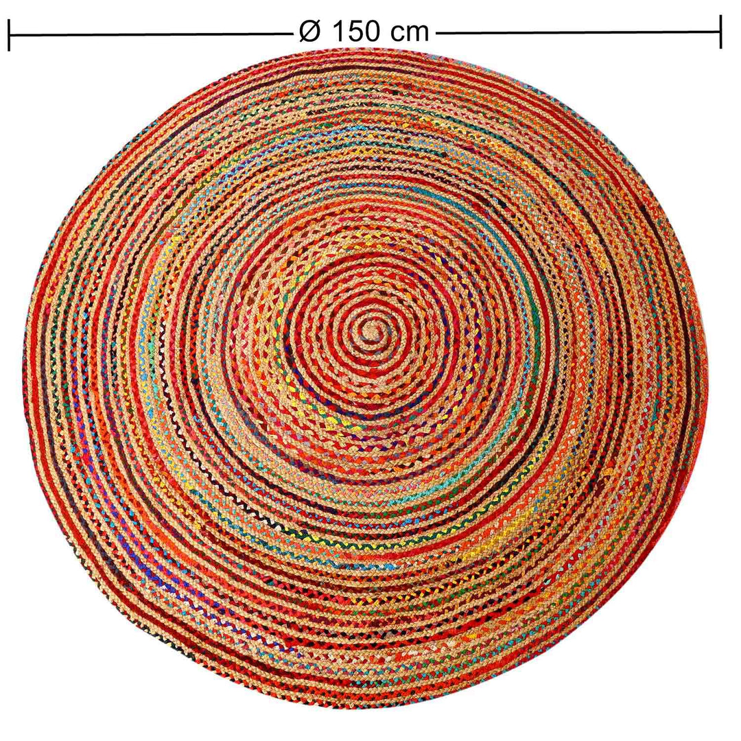 Alfombra de yute Tamani multicolor