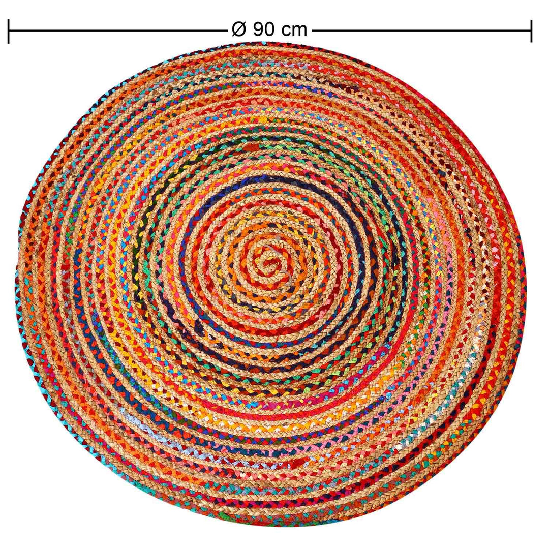 Alfombra de yute Tamani multicolor