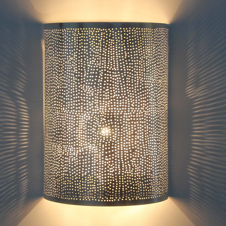 Lámpara de pared marroquí de plata Yakut