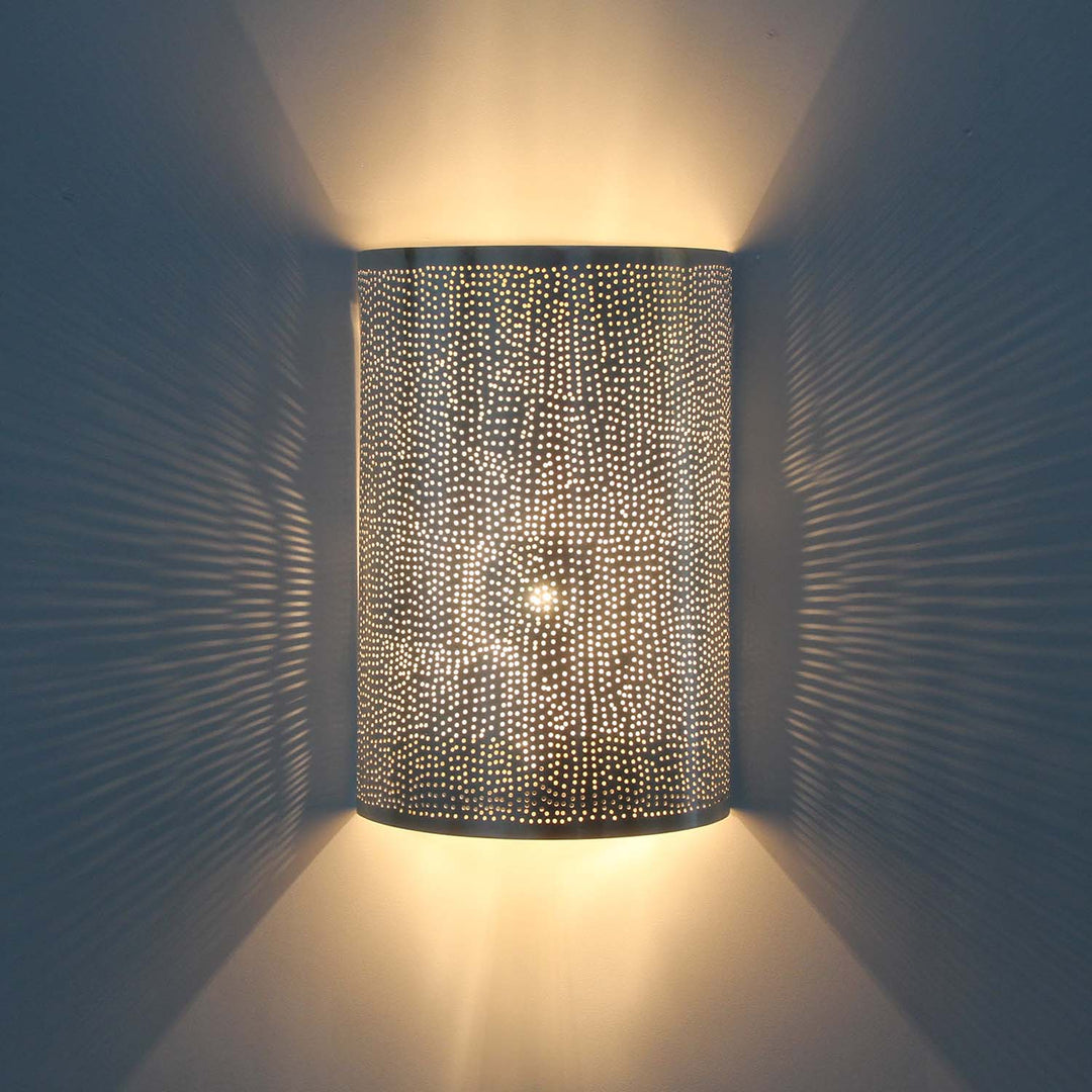 Lámpara de pared marroquí de plata Yakut