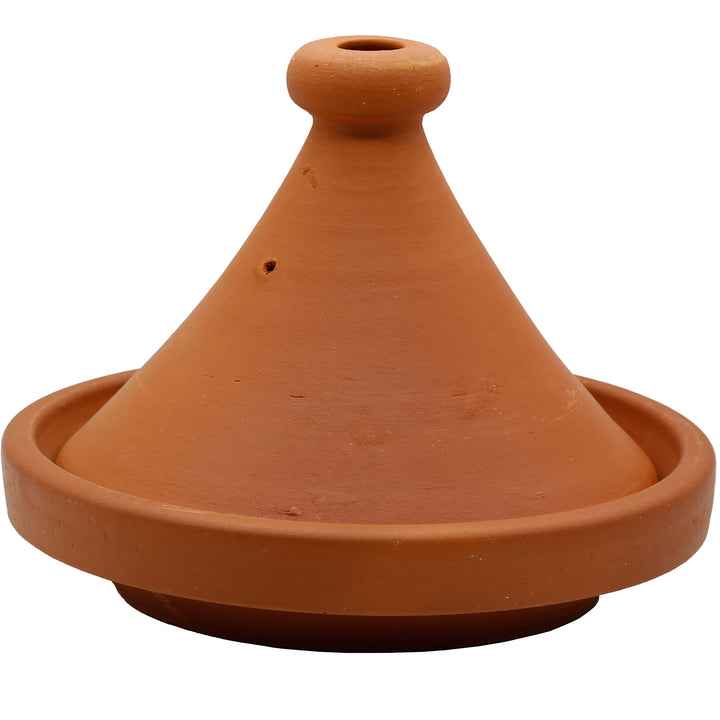 Tajine Olla de Marruecos de 25 cm, sin esmaltar y natural, de barro tradicional