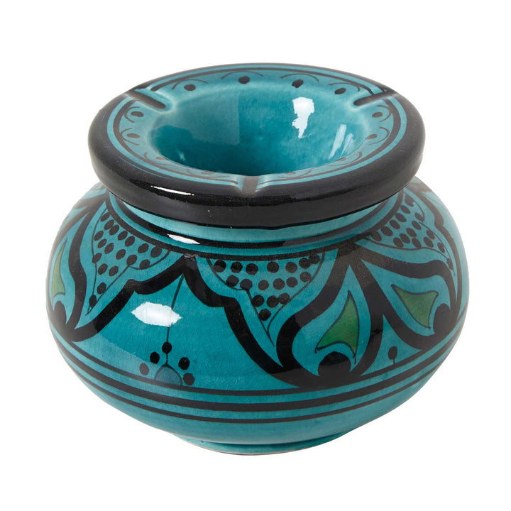 Cenicero de cerámica turquesa