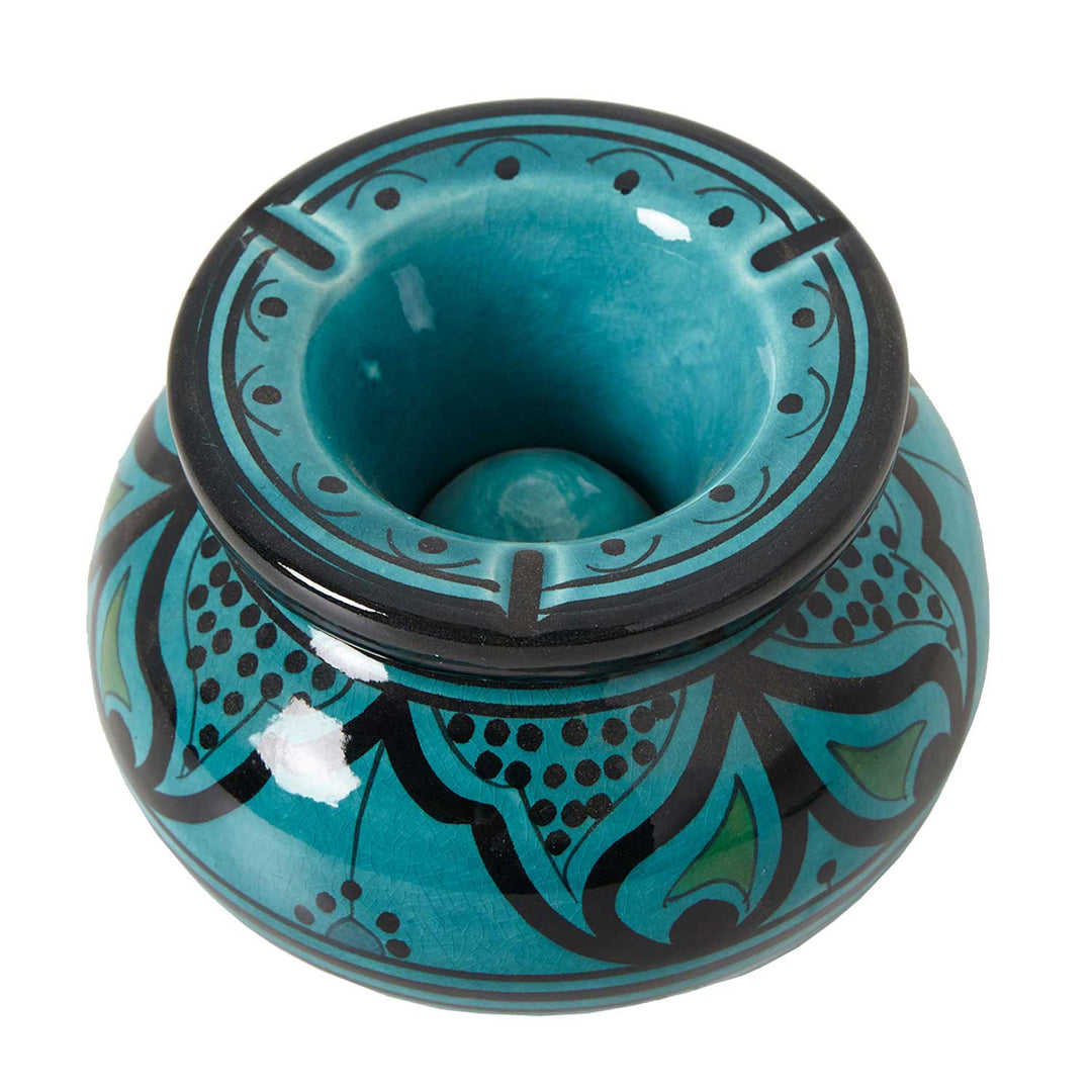 Cenicero de cerámica turquesa