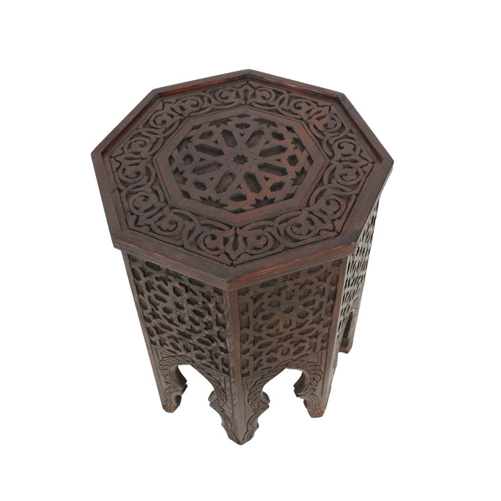 Mesa auxiliar marroquí de madera Malik