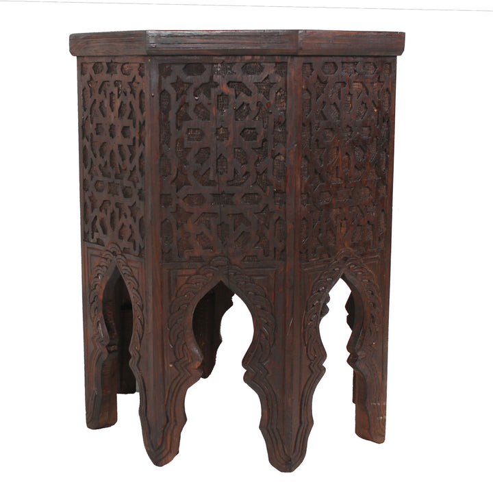 Mesa auxiliar marroquí de madera Malik